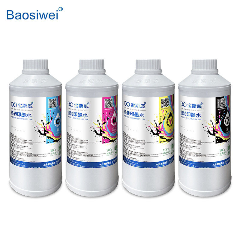 Baosiwei CMYK তাপ স্থানান্তর কালি C, M, Y, K মসৃণ মুদ্রণের জন্য 1000ml